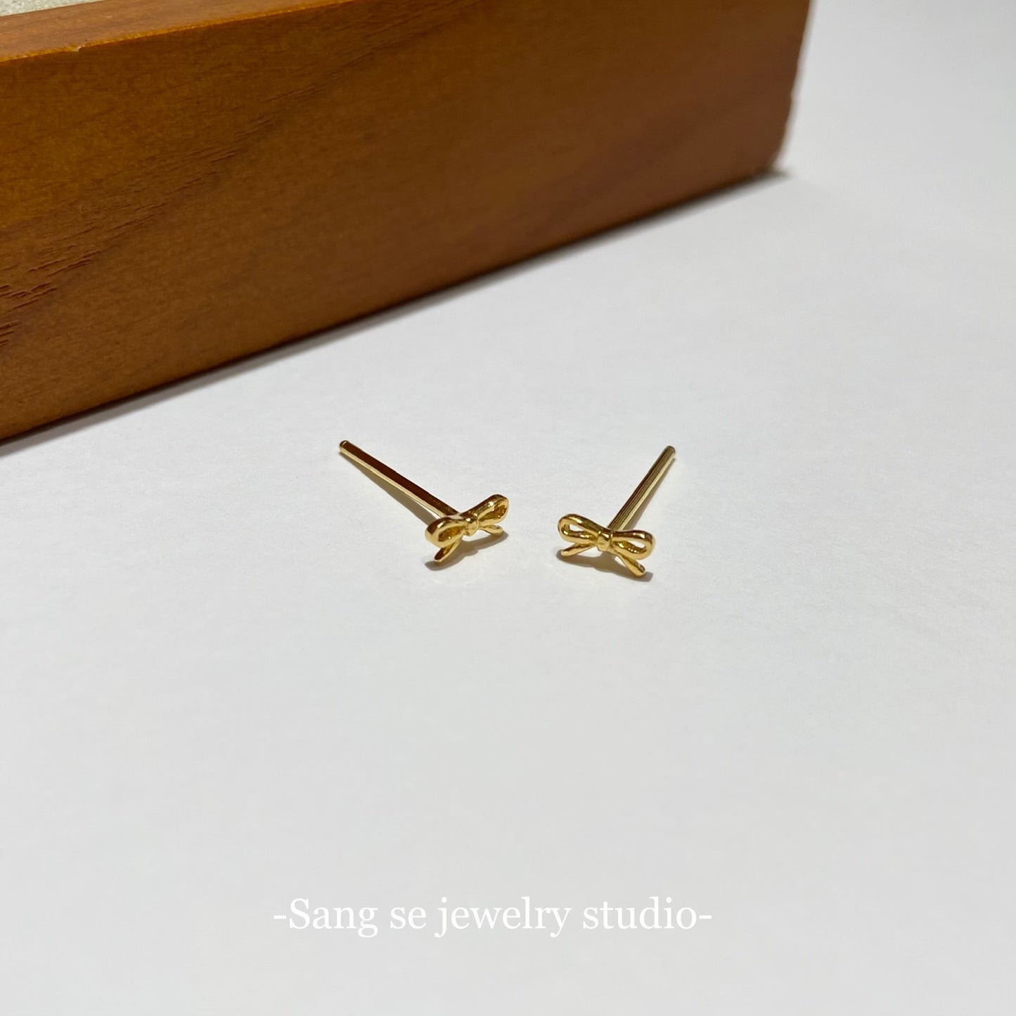 【Clara蝴蝶結εïз】松室貴金屬-24k黃金耳環