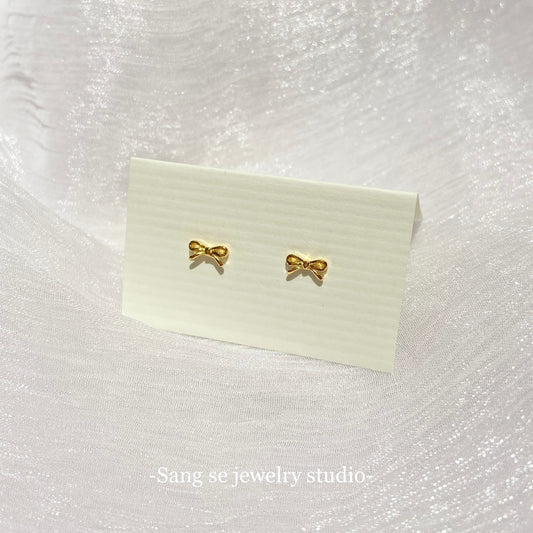 【Clara蝴蝶結εïз】松室貴金屬-24k黃金耳環